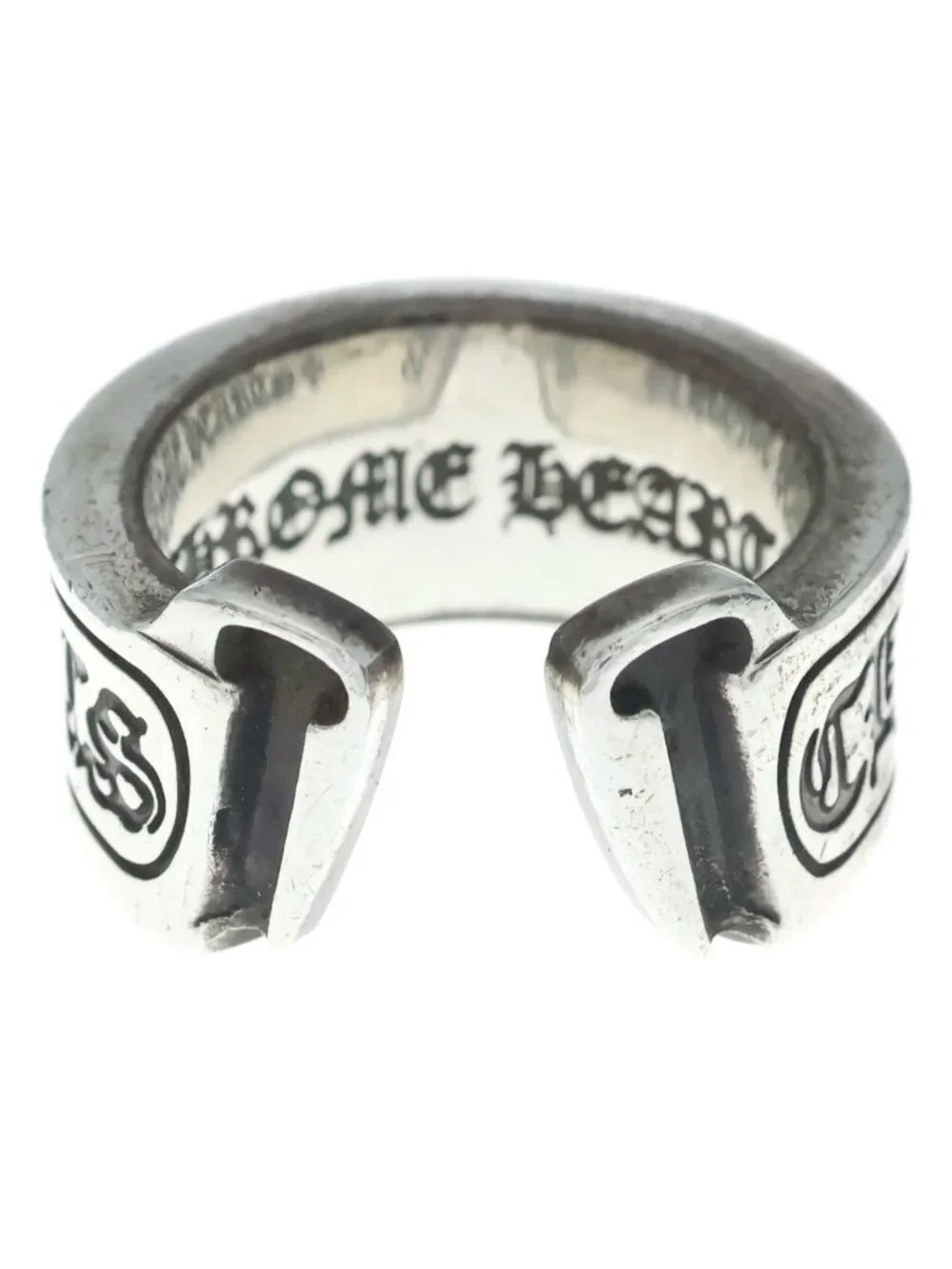Chrome Hearts LG Scroll Label Ring Silver
